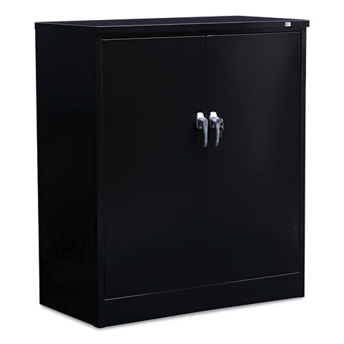 Picture of Assembled 42" High Heavy-Duty Welded Storage Cabinet, Two Adjustable Shelves, 36w x 18d, Black