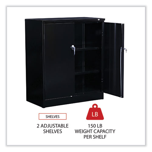 Picture of Assembled 42" High Heavy-Duty Welded Storage Cabinet, Two Adjustable Shelves, 36w x 18d, Black