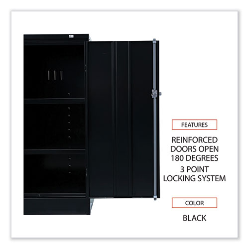 Picture of Assembled 42" High Heavy-Duty Welded Storage Cabinet, Two Adjustable Shelves, 36w x 18d, Black