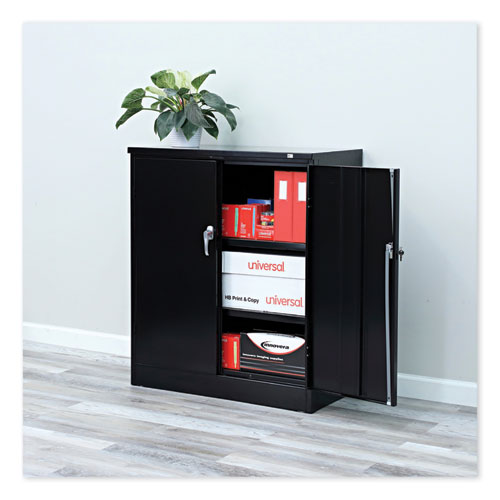 Picture of Assembled 42" High Heavy-Duty Welded Storage Cabinet, Two Adjustable Shelves, 36w x 18d, Black