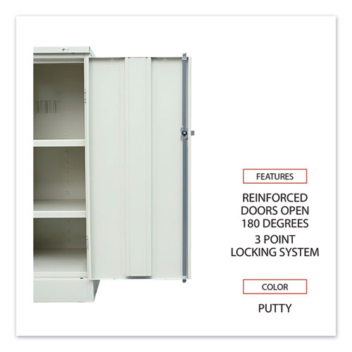 Picture of Assembled 42" High Heavy-Duty Welded Storage Cabinet, Two Adjustable Shelves, 36w x 18d, Putty