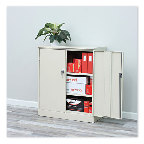 Picture of Assembled 42" High Heavy-Duty Welded Storage Cabinet, Two Adjustable Shelves, 36w x 18d, Putty