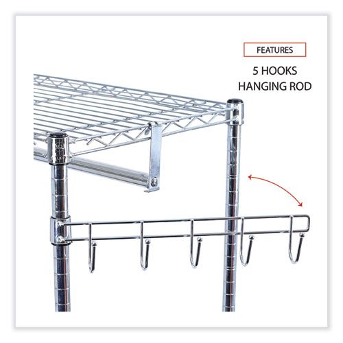 Picture of Wire Shelving Garment Rack, 30 Garments, 36w x 18d x 75h, Silver