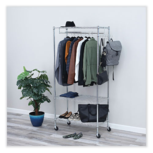 Picture of Wire Shelving Garment Rack, 30 Garments, 36w x 18d x 75h, Silver