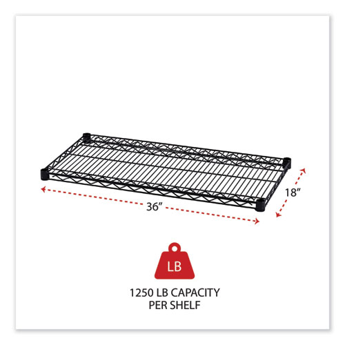 Picture of Industrial Wire Shelving Extra Wire Shelves, 36w x 18d, Black, 2 Shelves/Carton