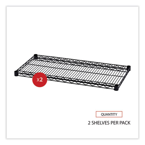 Picture of Industrial Wire Shelving Extra Wire Shelves, 36w x 18d, Black, 2 Shelves/Carton