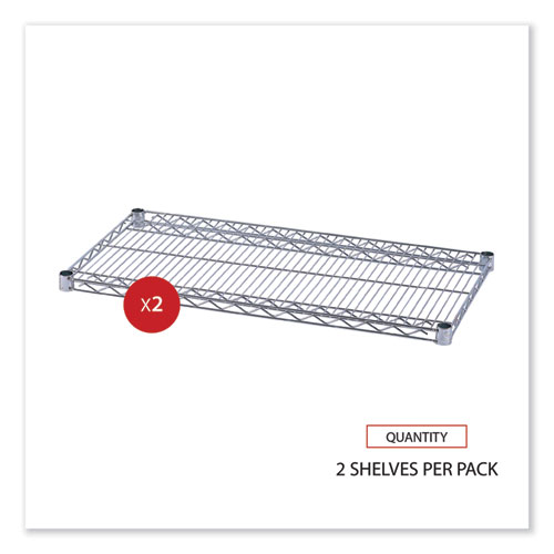 Picture of Industrial Wire Shelving Extra Wire Shelves, 36w x 18d, Silver, 2 Shelves/Carton