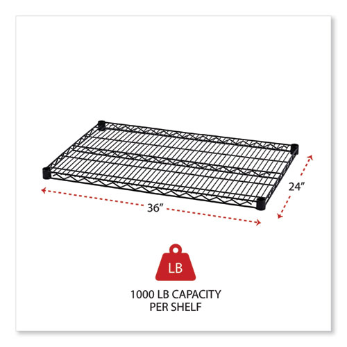 Picture of Industrial Wire Shelving Extra Wire Shelves, 36w x 24d, Black, 2 Shelves/Carton