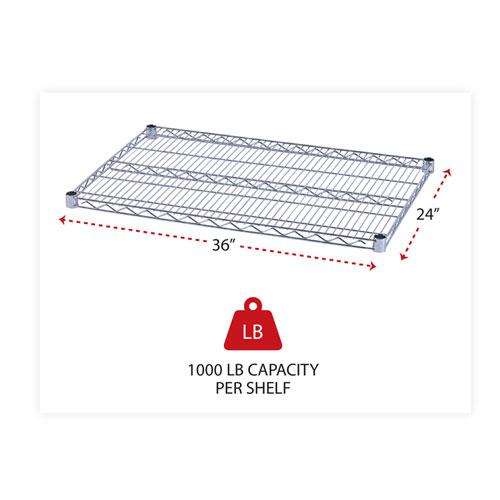 Picture of Industrial Wire Shelving Extra Wire Shelves, 36w x 24d, Silver, 2 Shelves/Carton