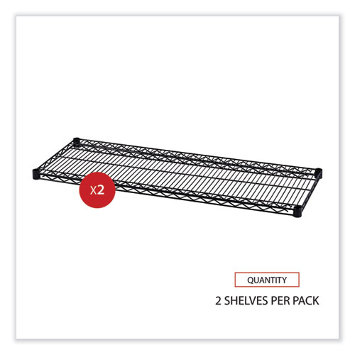 Picture of Industrial Wire Shelving Extra Wire Shelves, 48w x 18d, Black, 2 Shelves/Carton