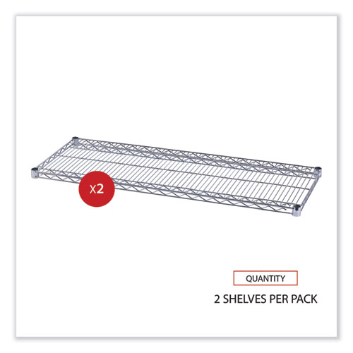 Picture of Industrial Wire Shelving Extra Wire Shelves, 48w x 18d, Silver, 2 Shelves/Carton