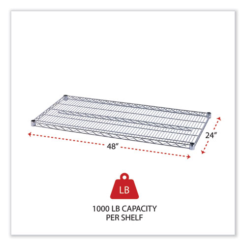 Picture of Industrial Wire Shelving Extra Wire Shelves, 48w x 24d, Silver, 2 Shelves/Carton