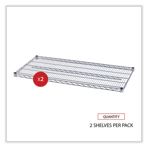 Picture of Industrial Wire Shelving Extra Wire Shelves, 48w x 24d, Silver, 2 Shelves/Carton