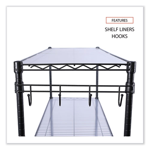 Picture of 5-Shelf Wire Shelving Kit with Casters and Shelf Liners, 48w x 18d x 72h, Black Anthracite