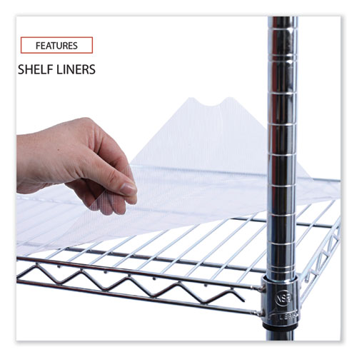 Picture of 5-Shelf Wire Shelving Kit with Casters and Shelf Liners, 48w x 18d x 72h, Silver