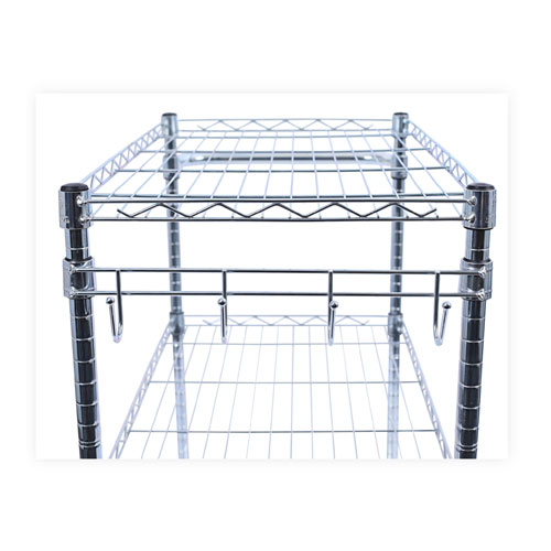 Picture of 5-Shelf Wire Shelving Kit with Casters and Shelf Liners, 48w x 18d x 72h, Silver