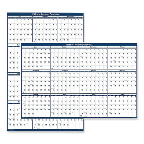 Picture of Academic Year Recycled Poster Style Reversible/Erasable Yearly Wall Calendar, 18 x 24, 12-Month (July to June): 2022 to 2023