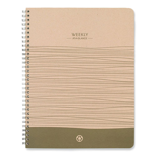 Picture of Elevation Eco Weekly/Monthly Planner, Geometric Artwork, 11 x 8.5, Wheat Cover, 13-Month (Jan to Jan): 2023 to 2024