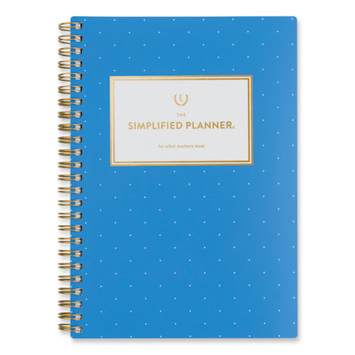 Picture of Simplified Planner by Emily Ley: Academic Weekly/Monthly, 8.5 x 5.5, Azure Pin Dot Cover, 12-Month (July to June): 2022-2023