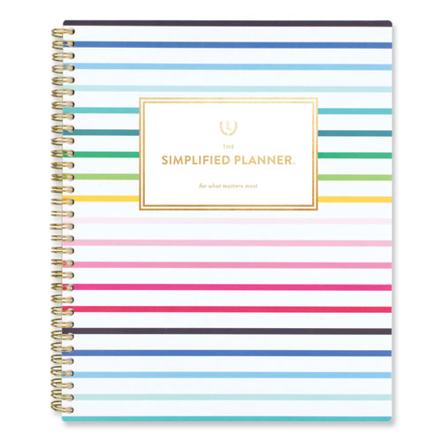 Picture of Simplified Planner by Emily Ley: Weekly/Monthly Book, Happy Stripe, 8.5 x 5.5, Multicolor Cover, 12-Month (Jan to Dec): 2023