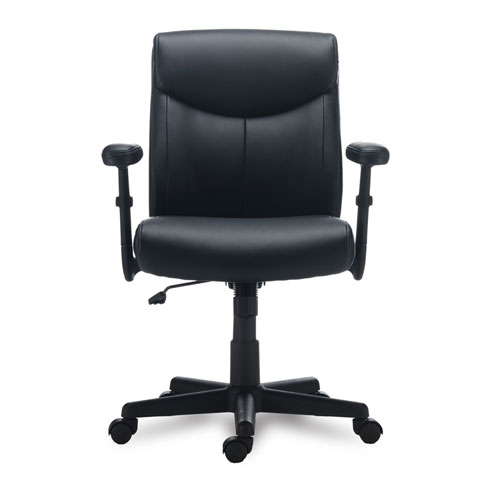 Picture of Alera Harthope Leather Task Chair, Supports Up to 275 lb, Black Seat/Back, Black Base