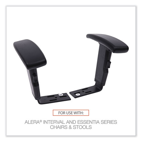 Picture of Optional Height-Adjustable T-Arms for Alera Essentia and Interval Series Chairs, Black, 2/Set