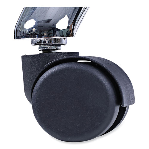 Picture of Alera Ravino Big/Tall High-Back Bonded Leather Chair, Headrest, Supports 450 lb, 20.07" to 23.74" Seat, Black, Chrome Base