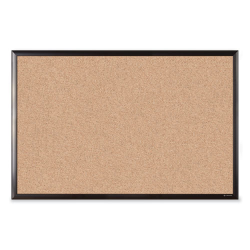 Picture of Cork Bulletin Board with Black Aluminum Frame, 35 x 23, Tan Surface