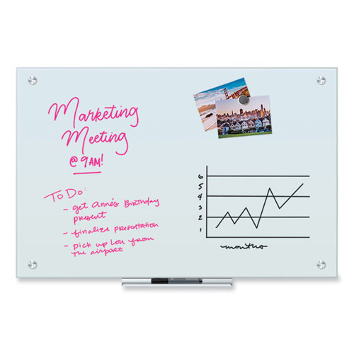 Picture of Glass Dry Erase Board, 36" x 24" (Actual Size: 35" x 23"), White Surface