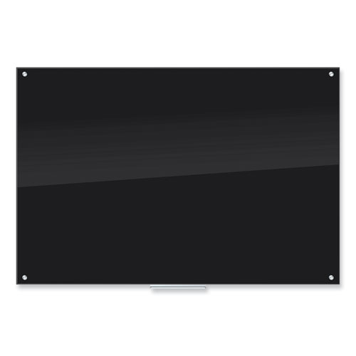 Picture of Black Glass Dry Erase Board, 72" x 48" (Actual Size: 70" x 47"), Black Surface