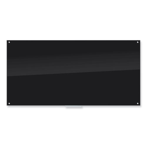 Picture of Black Glass Dry Erase Board, 96" X 48" (Actual Size: 95" x 47"), Black Surface