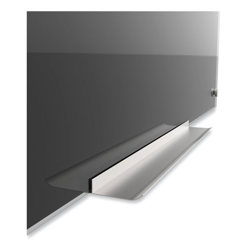 Picture of Black Glass Dry Erase Board, 96" X 48" (Actual Size: 95" x 47"), Black Surface