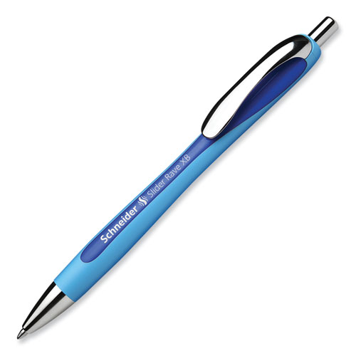 Picture of Slider Rave XB Ballpoint Pen, Retractable, Extra-Bold 1.4 mm, Blue Ink, Blue/Light Blue Barrel