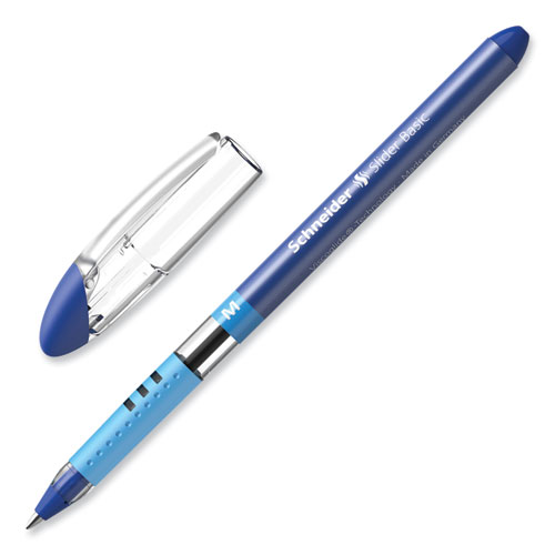 Picture of Slider Basic Ballpoint Pen, Stick, Medium 0.8 mm, Blue Ink, Blue Barrel, 10/Box