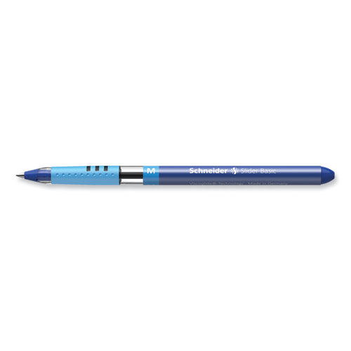 Picture of Slider Basic Ballpoint Pen, Stick, Medium 0.8 mm, Blue Ink, Blue Barrel, 10/Box