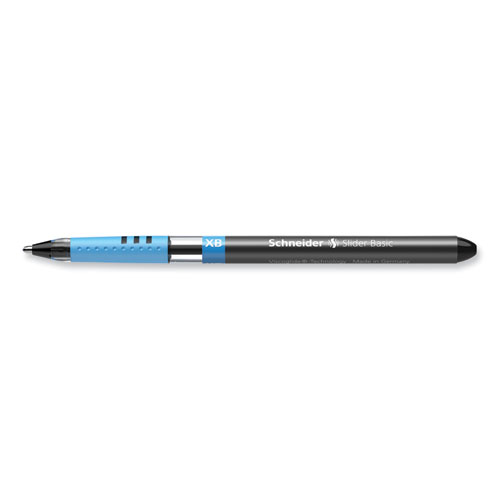 Picture of Slider Basic Ballpoint Pen, Stick, Extra-Bold 1.4 mm, Black Ink, Black Barrel, 10/Box