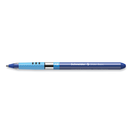 Picture of Slider Basic Ballpoint Pen, Stick, Extra-Bold 1.4 mm, Blue Ink, Blue Barrel, 10/Box