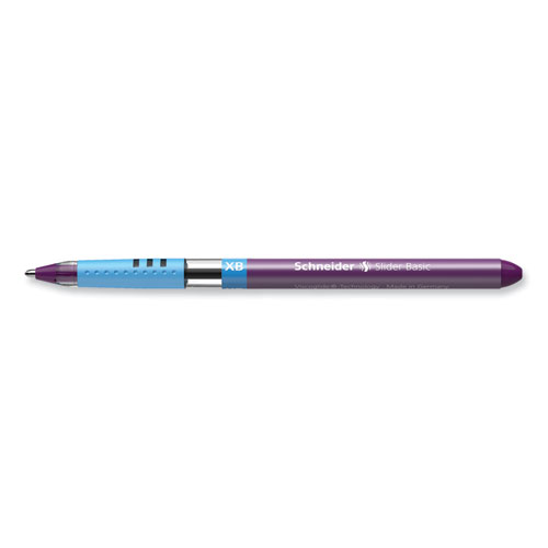 Picture of Slider Basic Ballpoint Pen, Stick, Extra-Bold 1.4 mm, Violet Ink, Violet Barrel, 10/Box