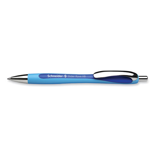 Picture of Slider Rave XB Ballpoint Pen, Retractable, Extra-Bold 1.4 mm, Blue Ink, Blue/Light Blue Barrel