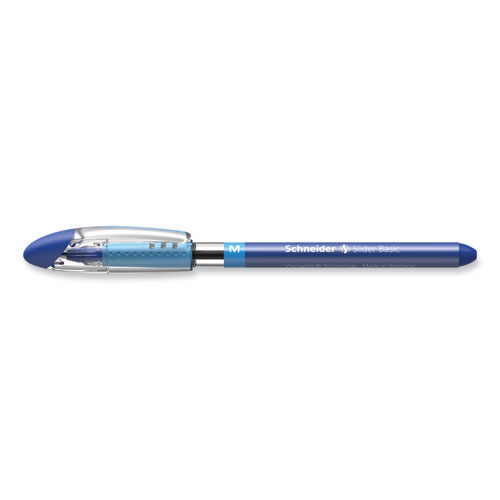 Picture of Slider Basic Ballpoint Pen, Stick, Medium 0.8 mm, Blue Ink, Blue Barrel, 10/Box