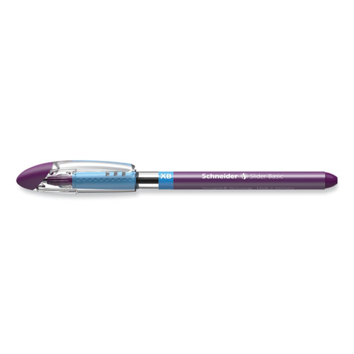 Picture of Slider Basic Ballpoint Pen, Stick, Extra-Bold 1.4 mm, Violet Ink, Violet Barrel, 10/Box