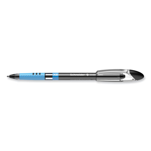 Picture of Slider Basic Ballpoint Pen, Stick, Extra-Bold 1.4 mm, Black Ink, Black Barrel, 10/Box