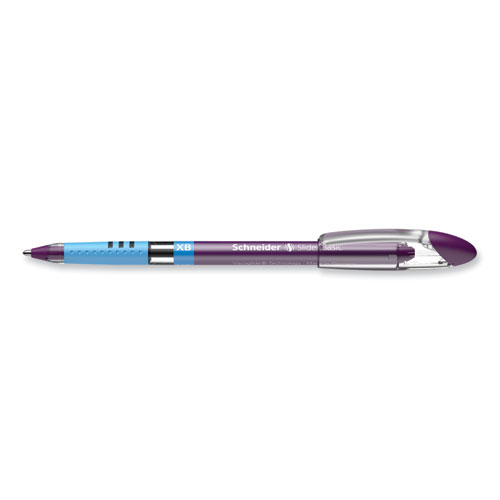 Picture of Slider Basic Ballpoint Pen, Stick, Extra-Bold 1.4 mm, Violet Ink, Violet Barrel, 10/Box