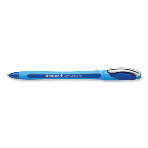 Picture of Slider Memo XB Ballpoint Pen, Stick, Extra-Bold 1.4 mm, Blue Ink, Blue/Light Blue Barrel, 10/Box