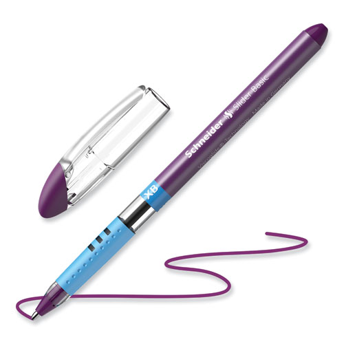 Picture of Slider Basic Ballpoint Pen, Stick, Extra-Bold 1.4 mm, Violet Ink, Violet Barrel, 10/Box