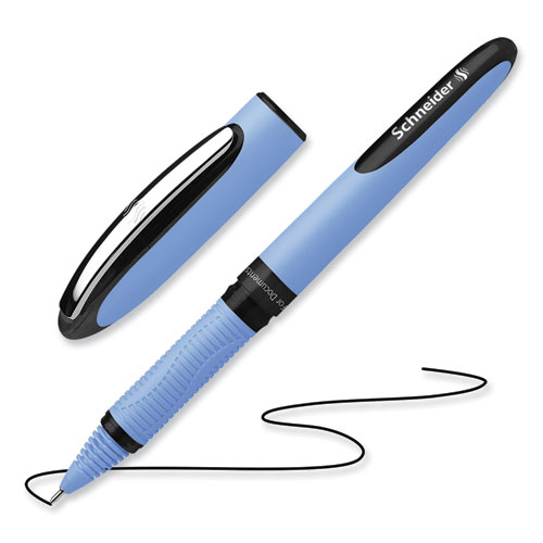 Picture of One Hybrid N Roller Ball Pen, Stick, Fine 0.5 mm, Black Ink, Blue Barrel, 10/Box