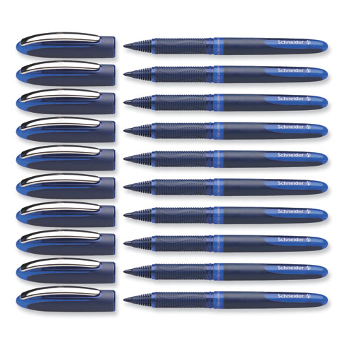 Picture of One Business Roller Ball Pen, Stick, Fine 0.6 mm, Blue Ink, Blue Barrel, 10/Box