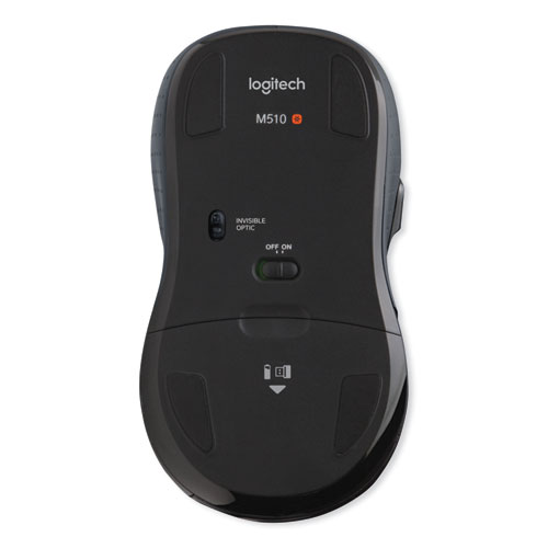 Picture of M510 Wireless Mouse, 2.4 GHz Frequency/30 ft Wireless Range, Right Hand Use, Dark Gray