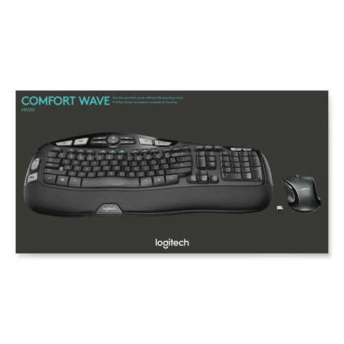 Picture of MK550 Wireless Wave Keyboard + Mouse Combo, 2.4 GHz Frequency/30 ft Wireless Range, Black