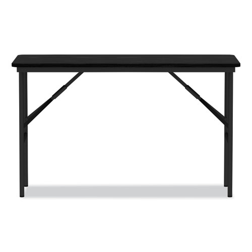 Picture of Wood Folding Table, Rectangular, 48w x 23.88d x 29h, Black